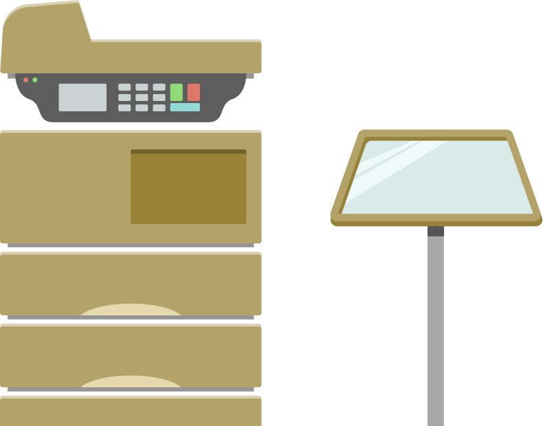 Illustration of a printing station at GT